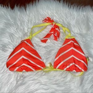 Vintage Juicy Couture Neon String Bikini Top Orange Yellow Size Large